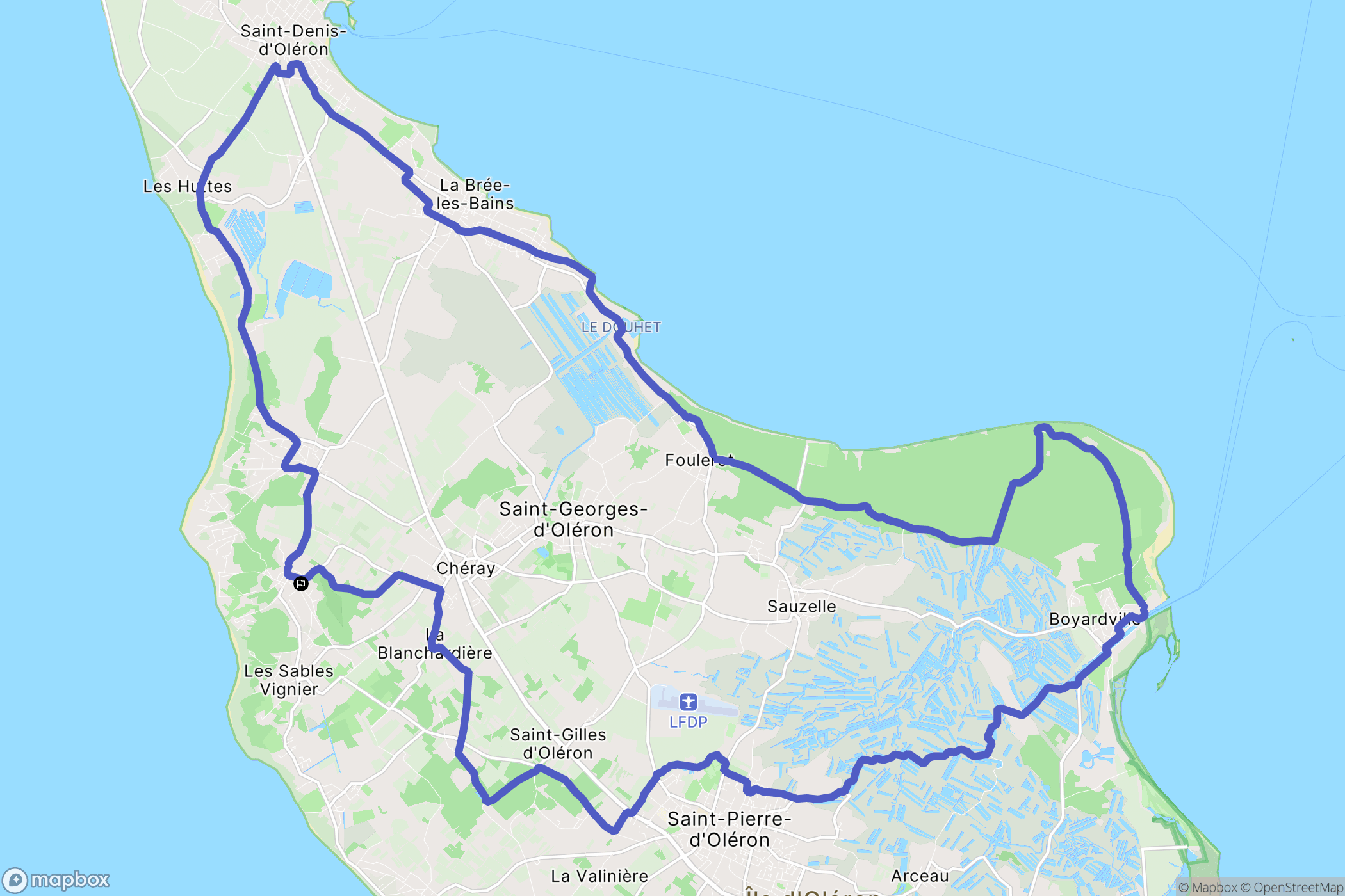 Saint-Georges-d'Oléron : carte du parcours de randonnée - France