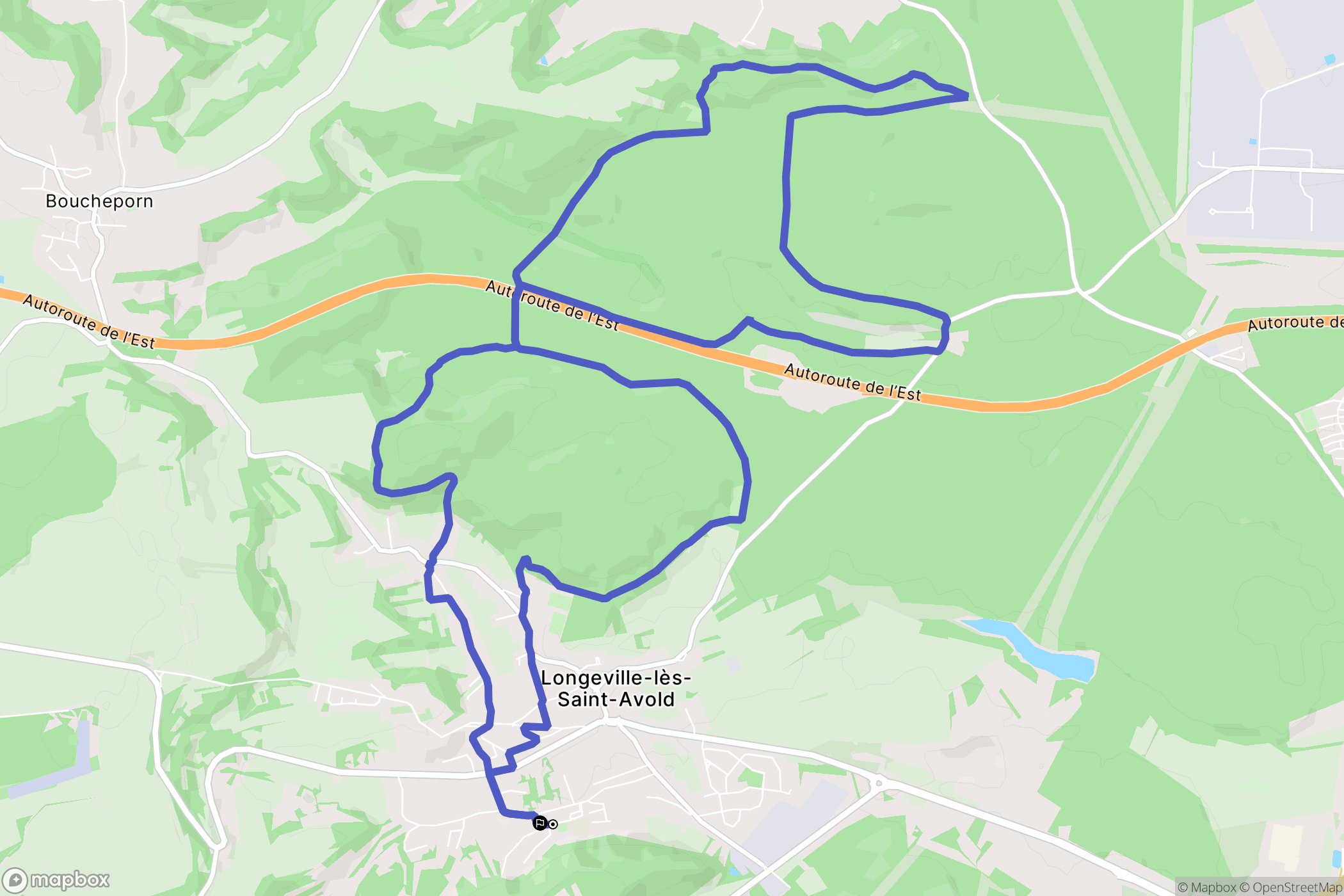 Longeville-lès-Saint-Avold : carte du parcours de randonnée - France