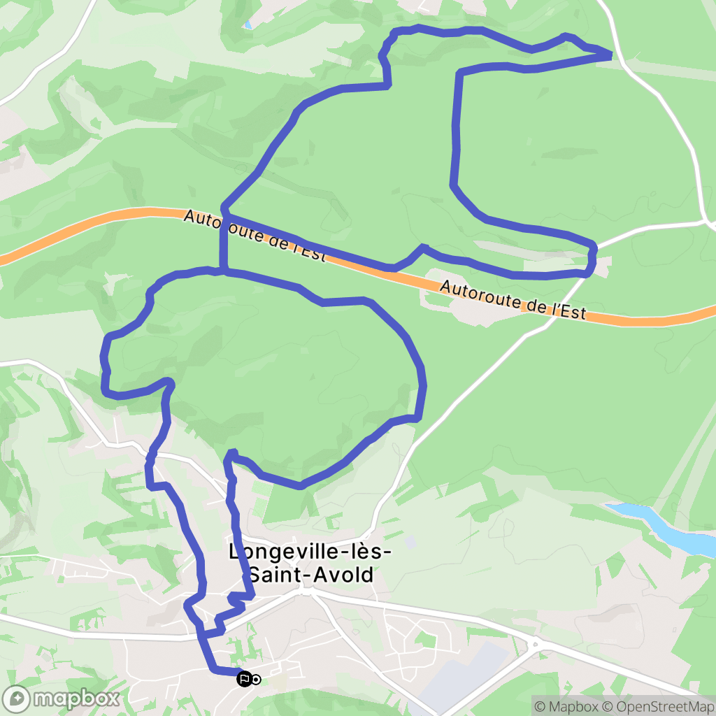 Longeville-lès-Saint-Avold : carte du parcours de randonnée - France