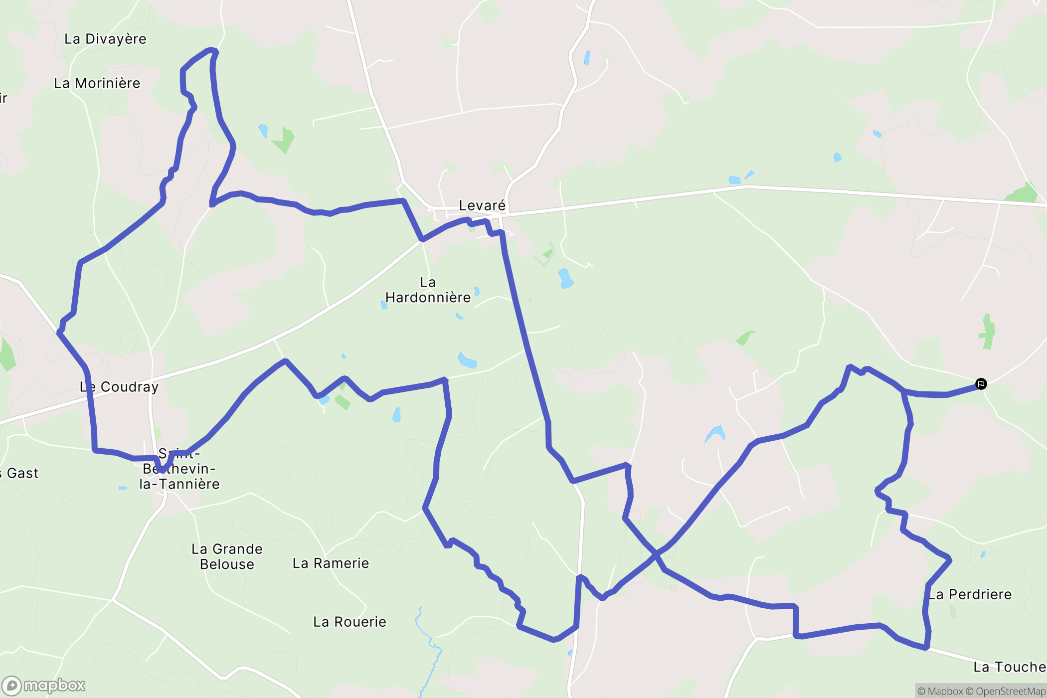 Colombiers-du-Plessis : carte du parcours de randonnée - France