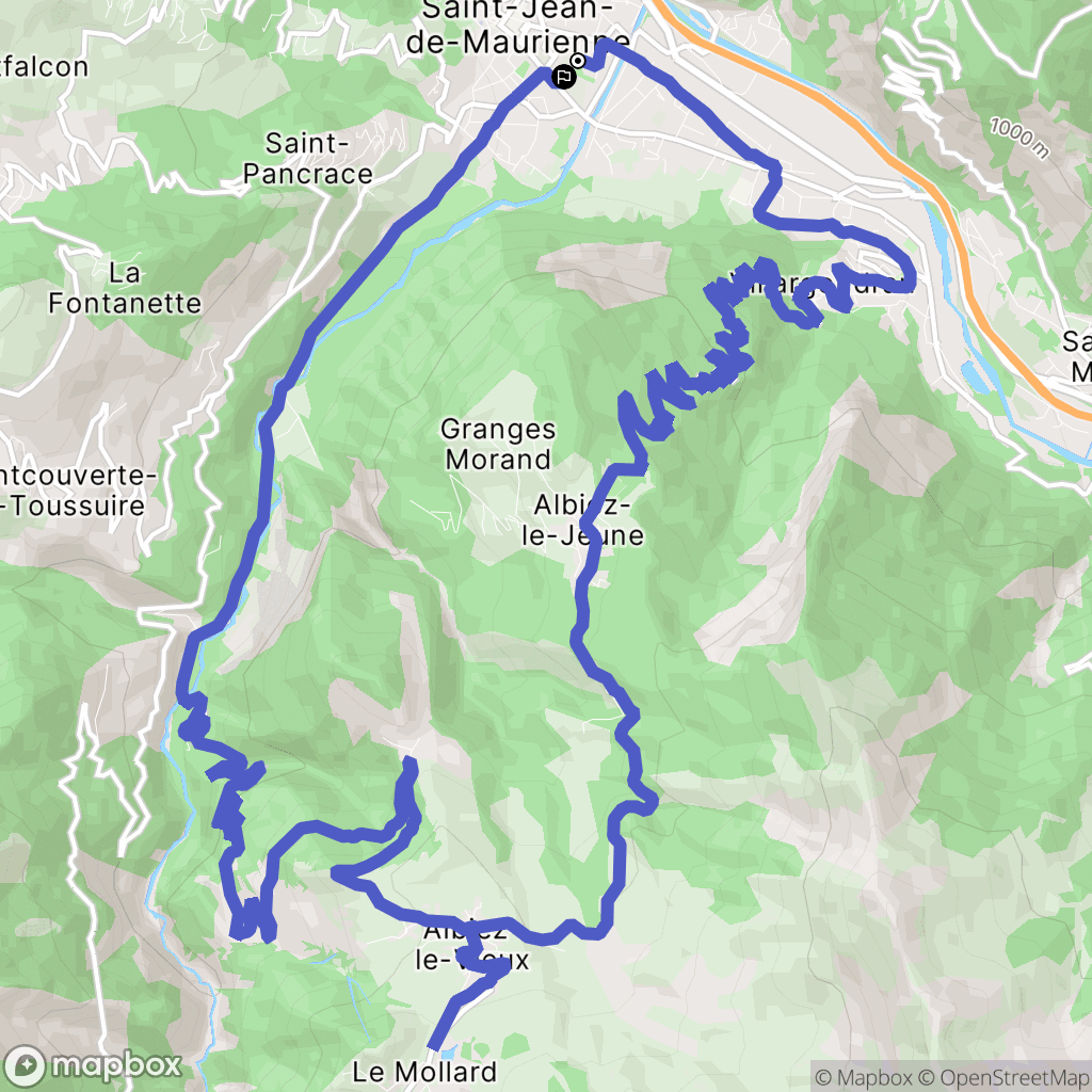 Saint-Jean-de-Maurienne : carte du parcours de randonnée - France