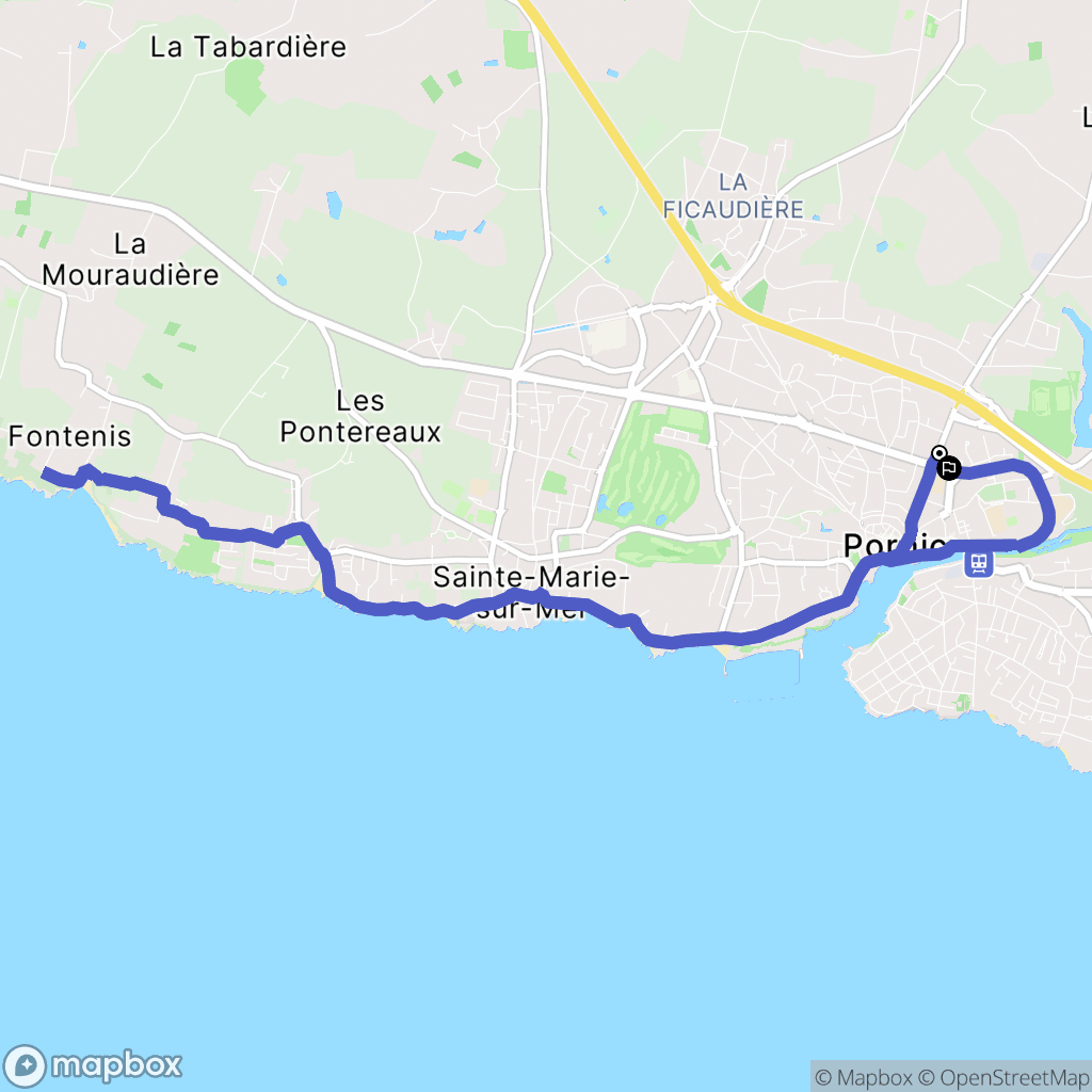 Pornic : carte du parcours de randonnée - France