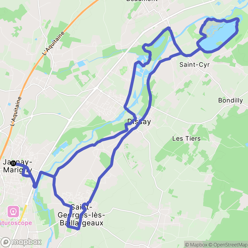 Jaunay-Marigny : carte du parcours de randonnée - France
