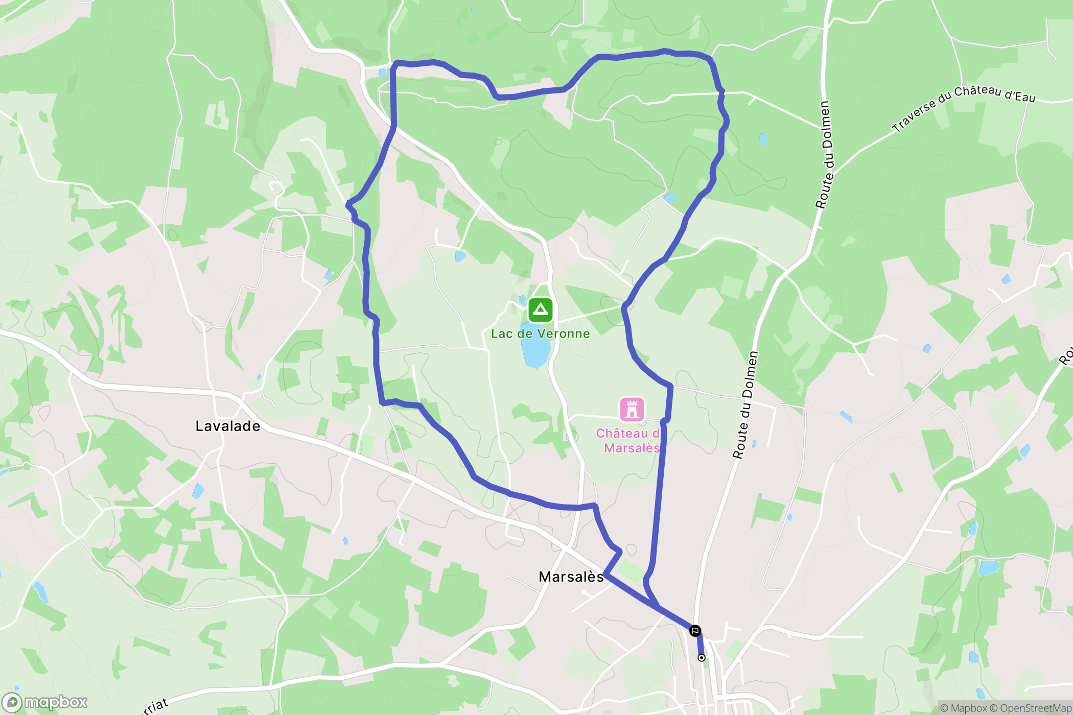 Monpazier : carte du parcours de randonnée - France