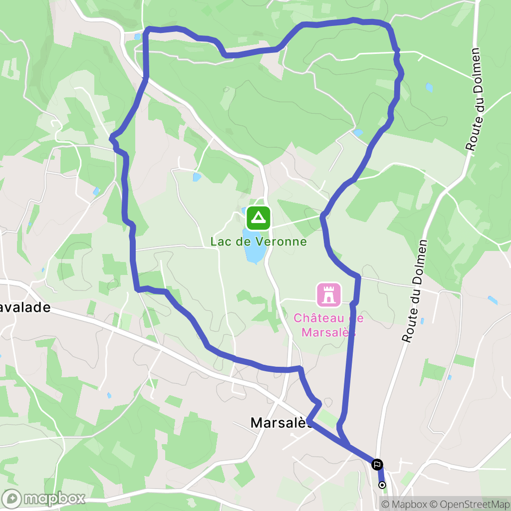 Monpazier : carte du parcours de randonnée - France