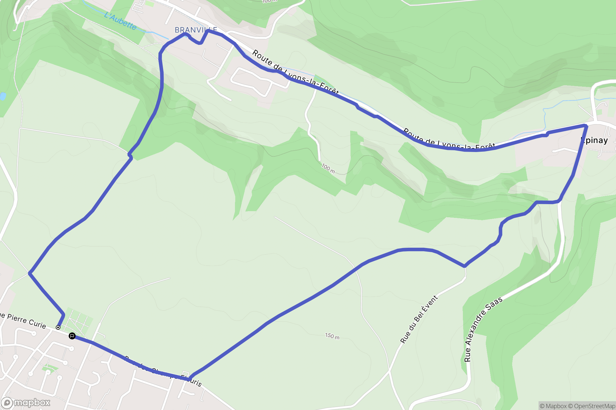 Franqueville-Saint-Pierre : carte du parcours de randonnée - France