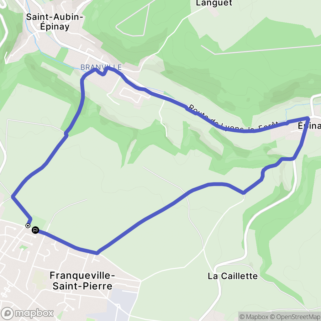 Franqueville-Saint-Pierre : carte du parcours de randonnée - France