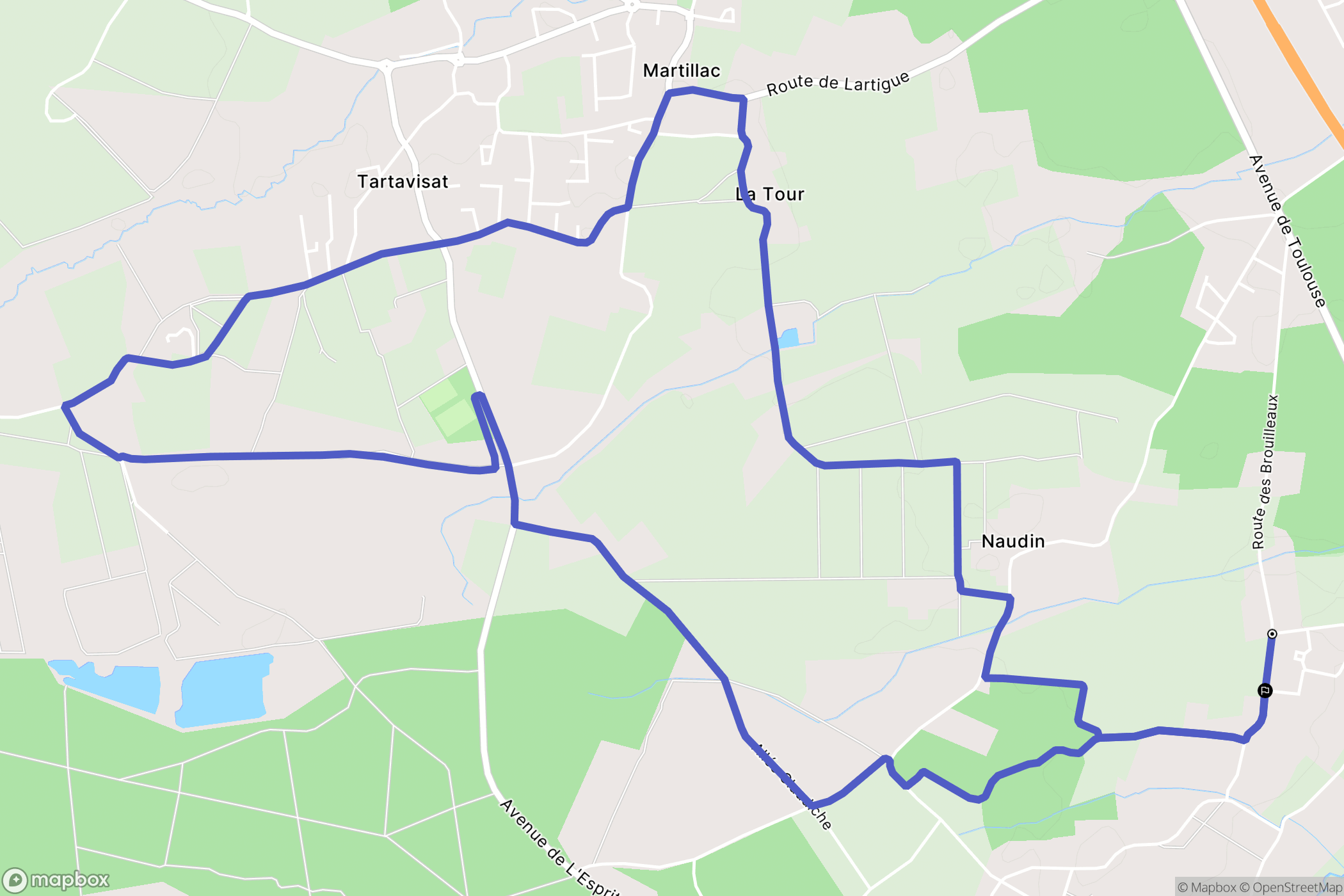 Saint-Médard-d'Eyrans : carte du parcours de randonnée - France