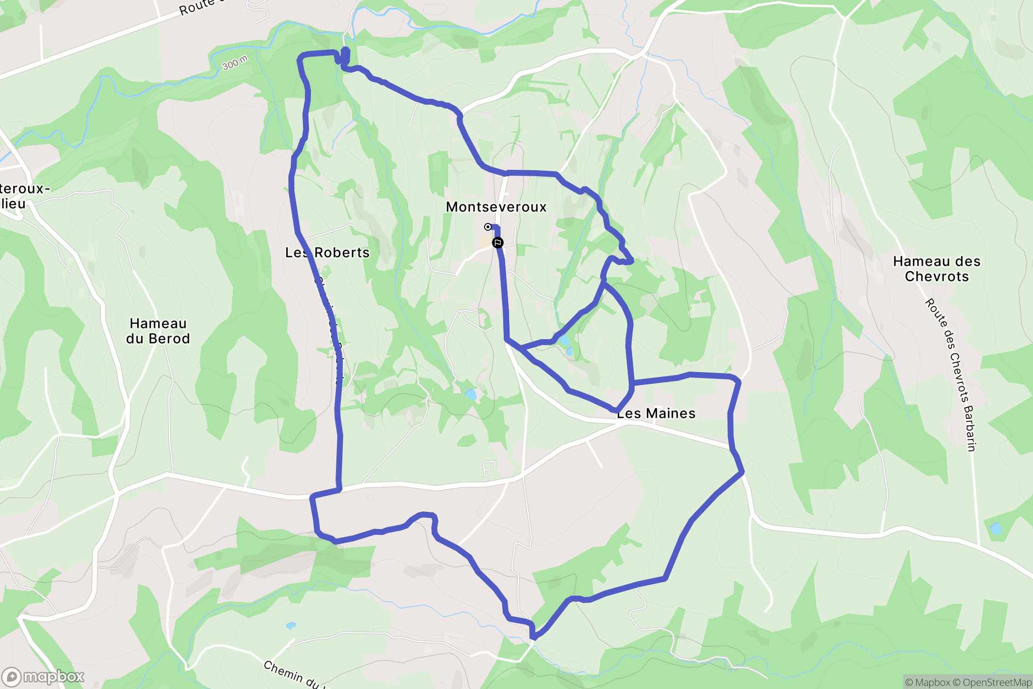 Montseveroux : carte du parcours de randonnée - France