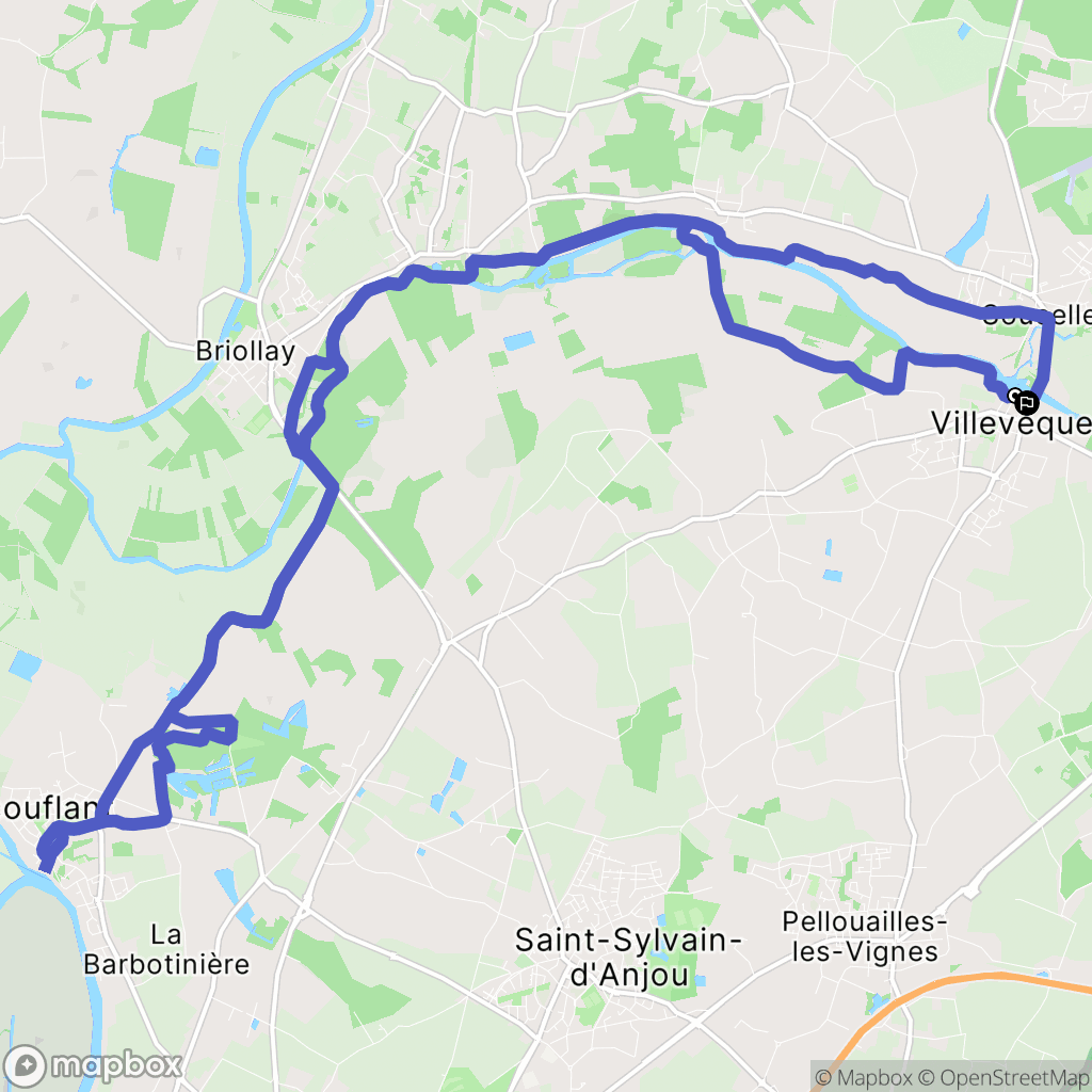 Rives-du-Loir-en-Anjou : carte du parcours de randonnée - France