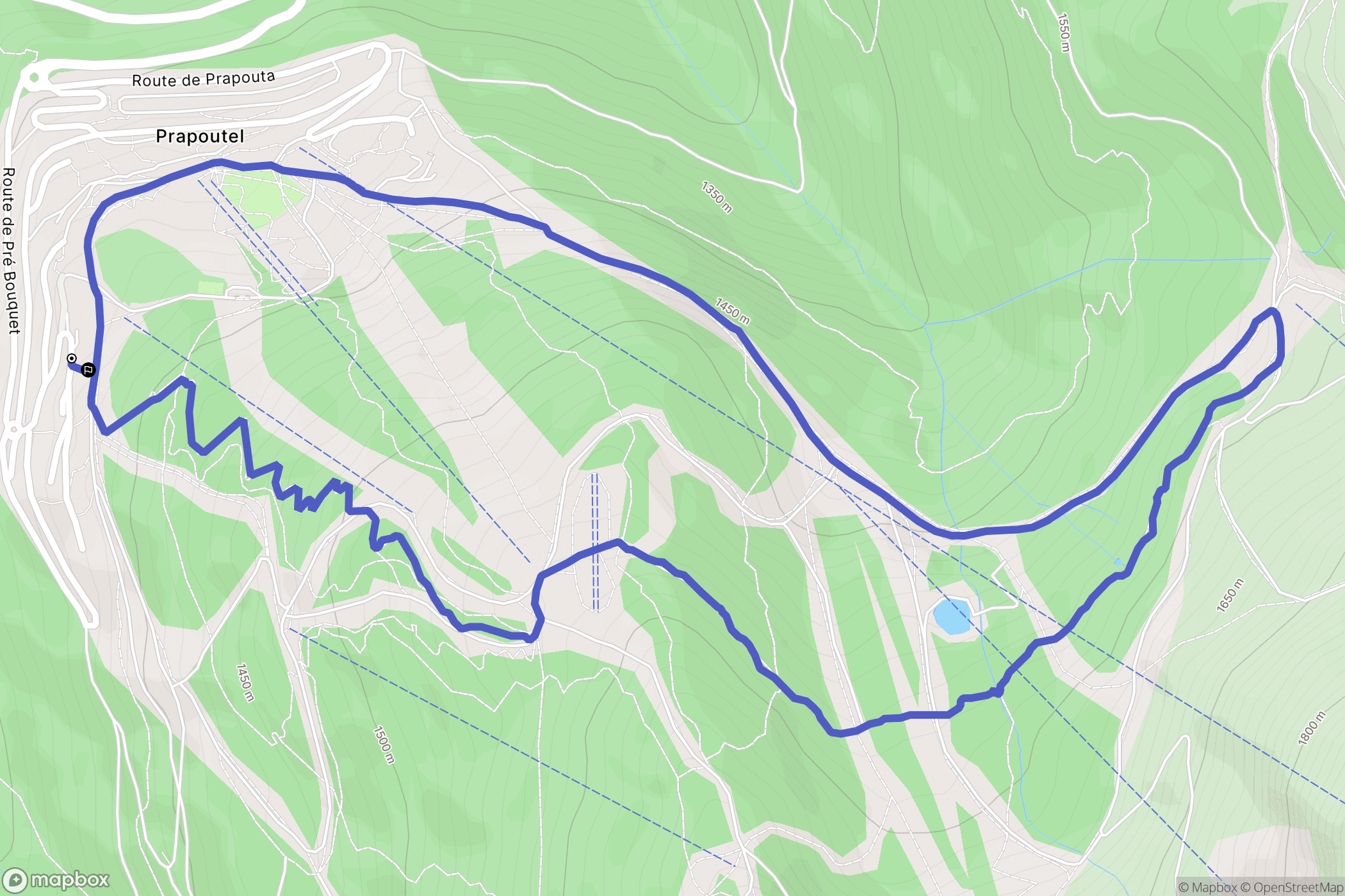 Les Adrets : carte du parcours de randonnée - France