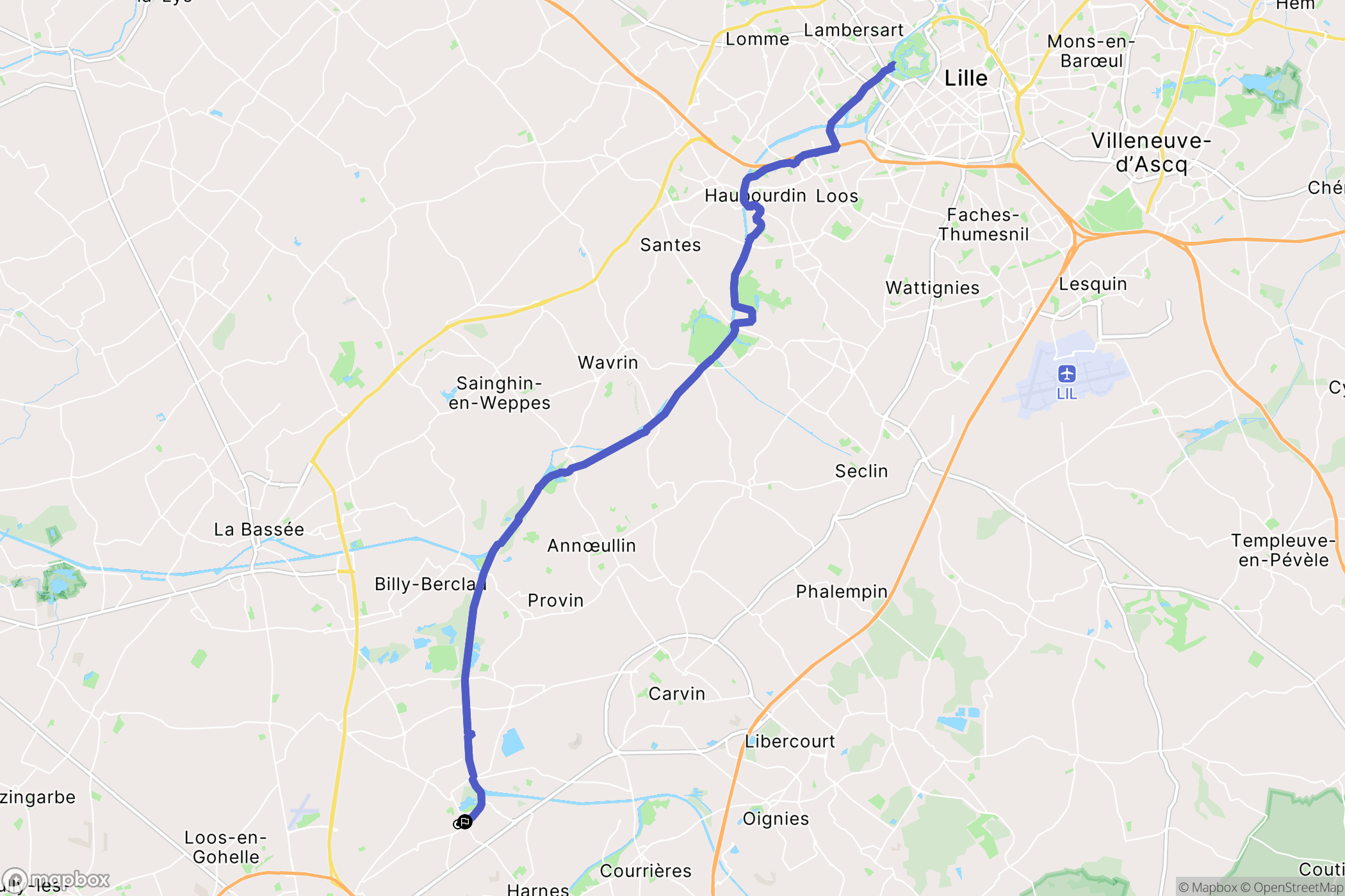 Annay : carte du parcours de randonnée - France