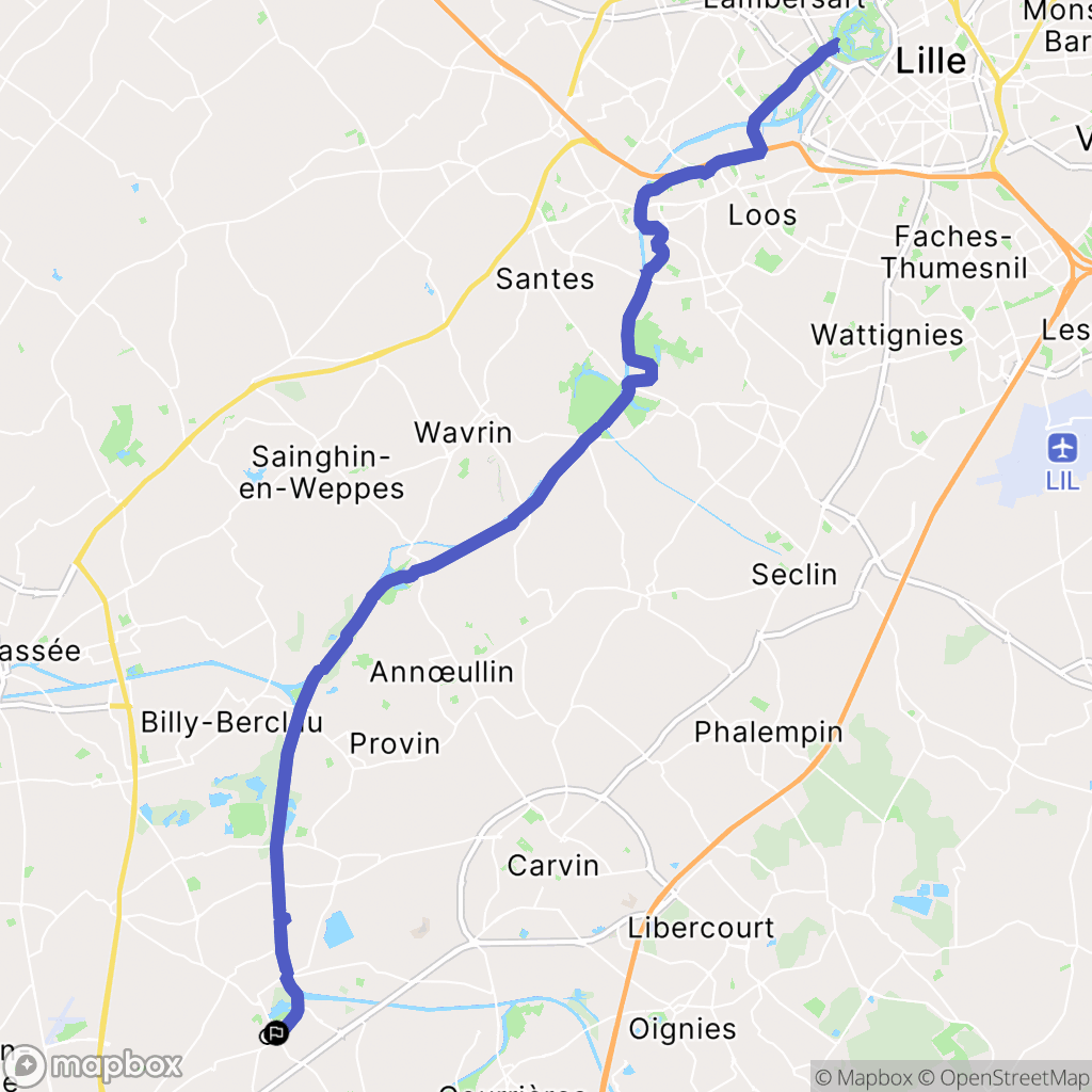 Annay : carte du parcours de randonnée - France