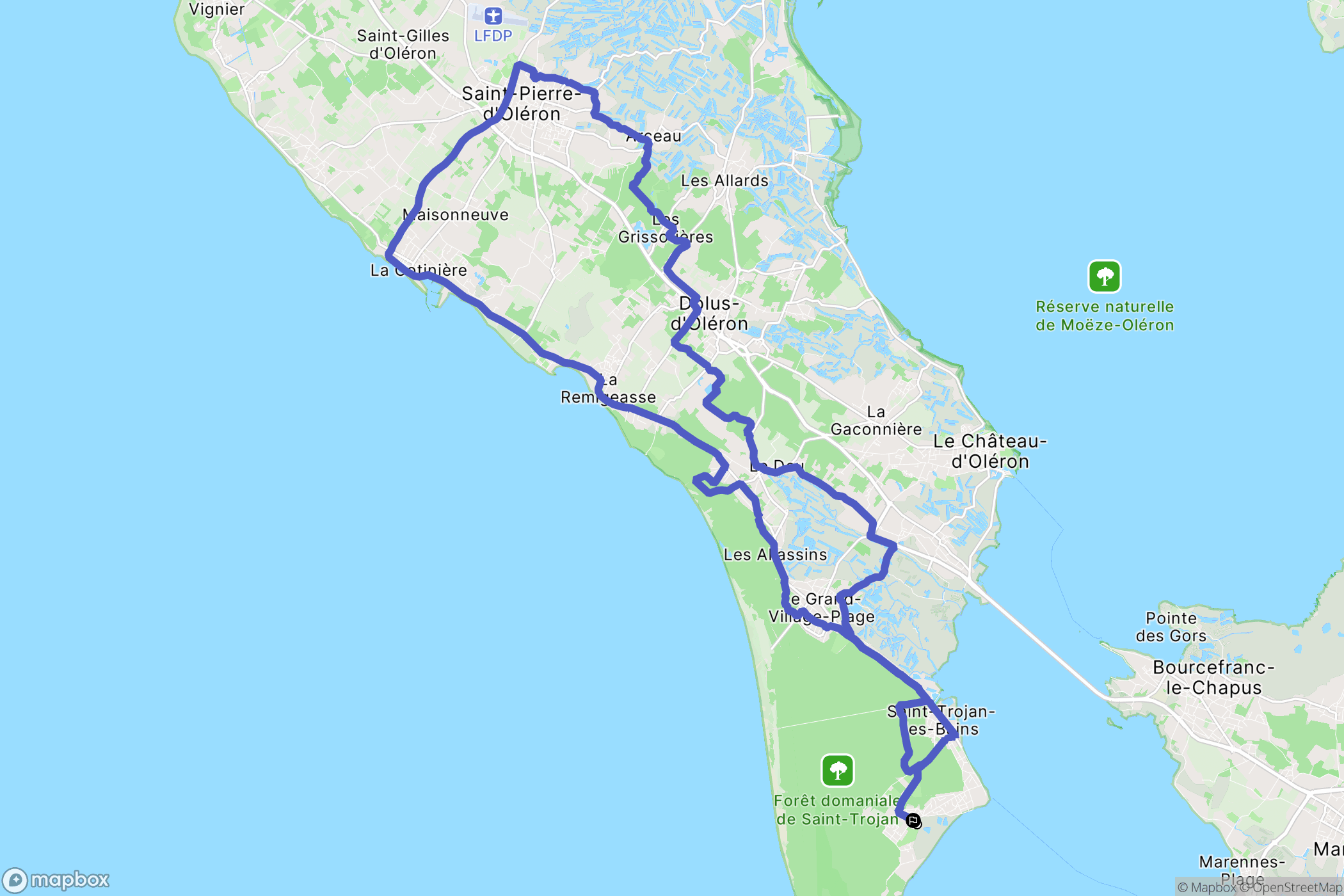 Saint-Trojan-les-Bains : carte du parcours de randonnée - France