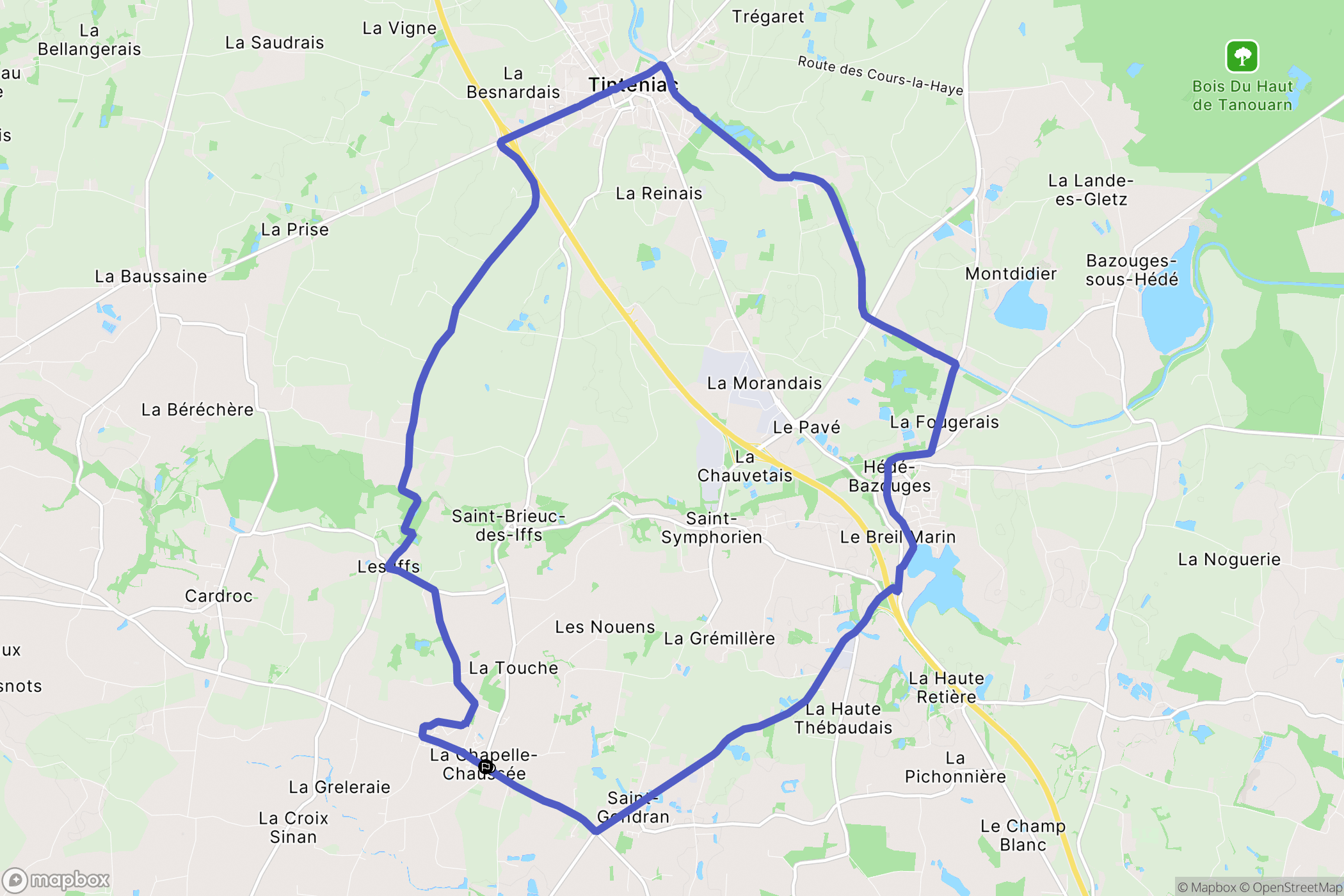 La Chapelle-Chaussée : carte du parcours de randonnée - France