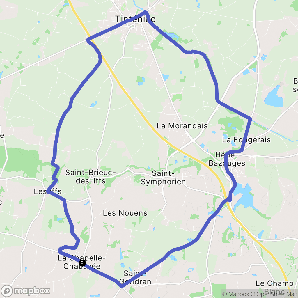 La Chapelle-Chaussée : carte du parcours de randonnée - France