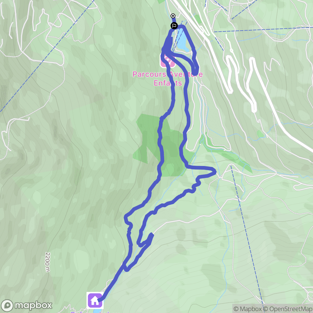Les Belleville : carte du parcours de randonnée - France