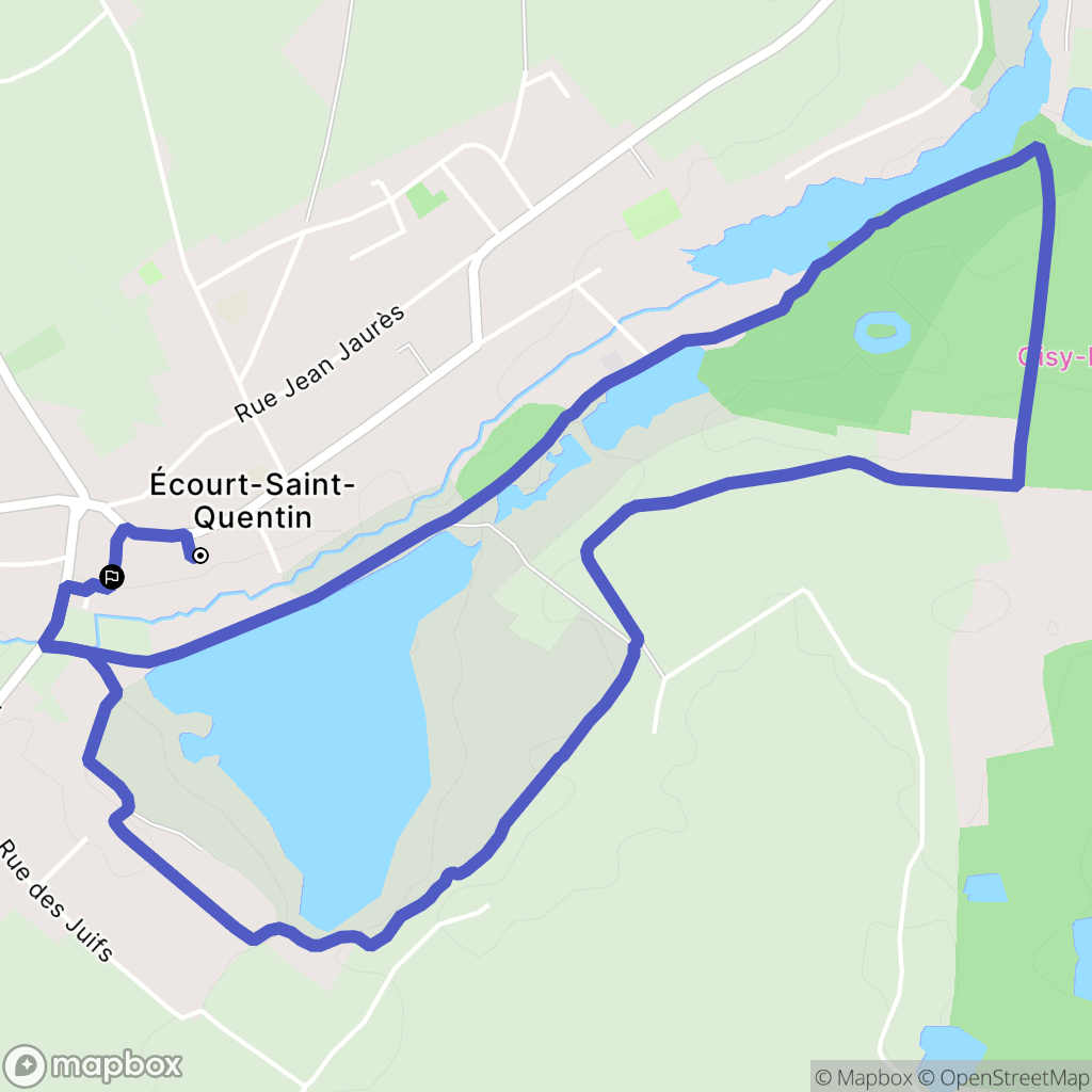 Écourt-Saint-Quentin : carte du parcours de randonnée - France