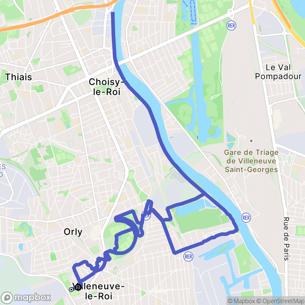 Villeneuve-le-Roi : carte du parcours de randonnée - France