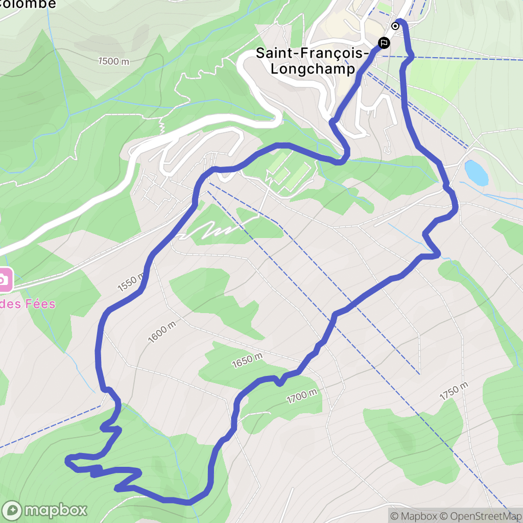 Saint-François-Longchamp : carte du parcours de randonnée - France