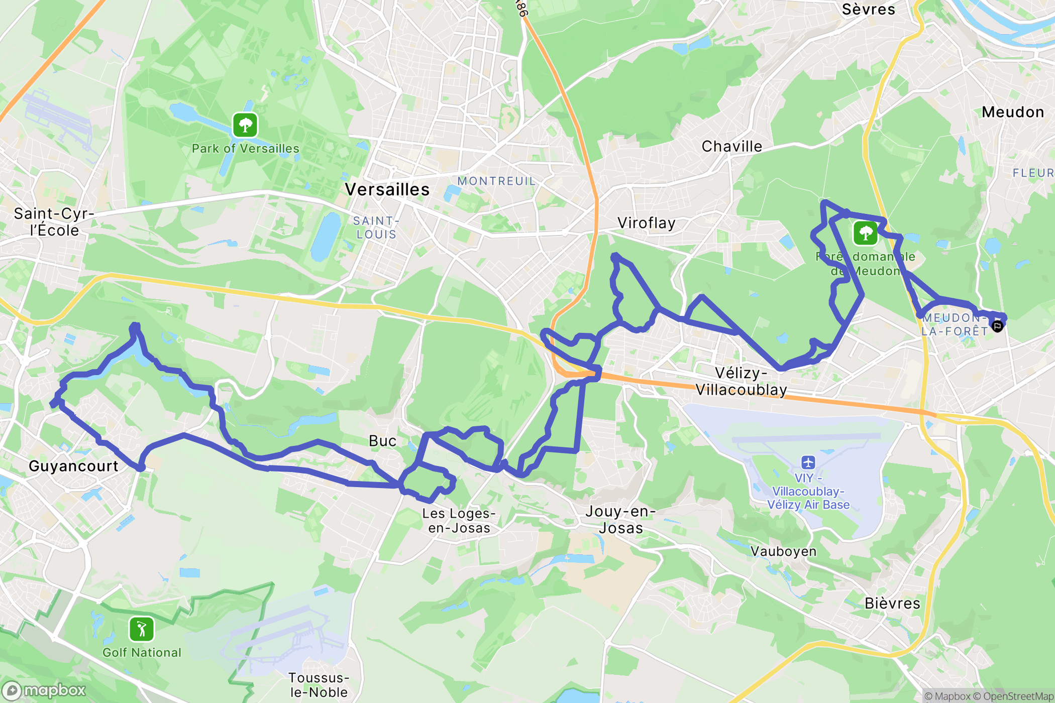 Clamart : carte du parcours de randonnée - France