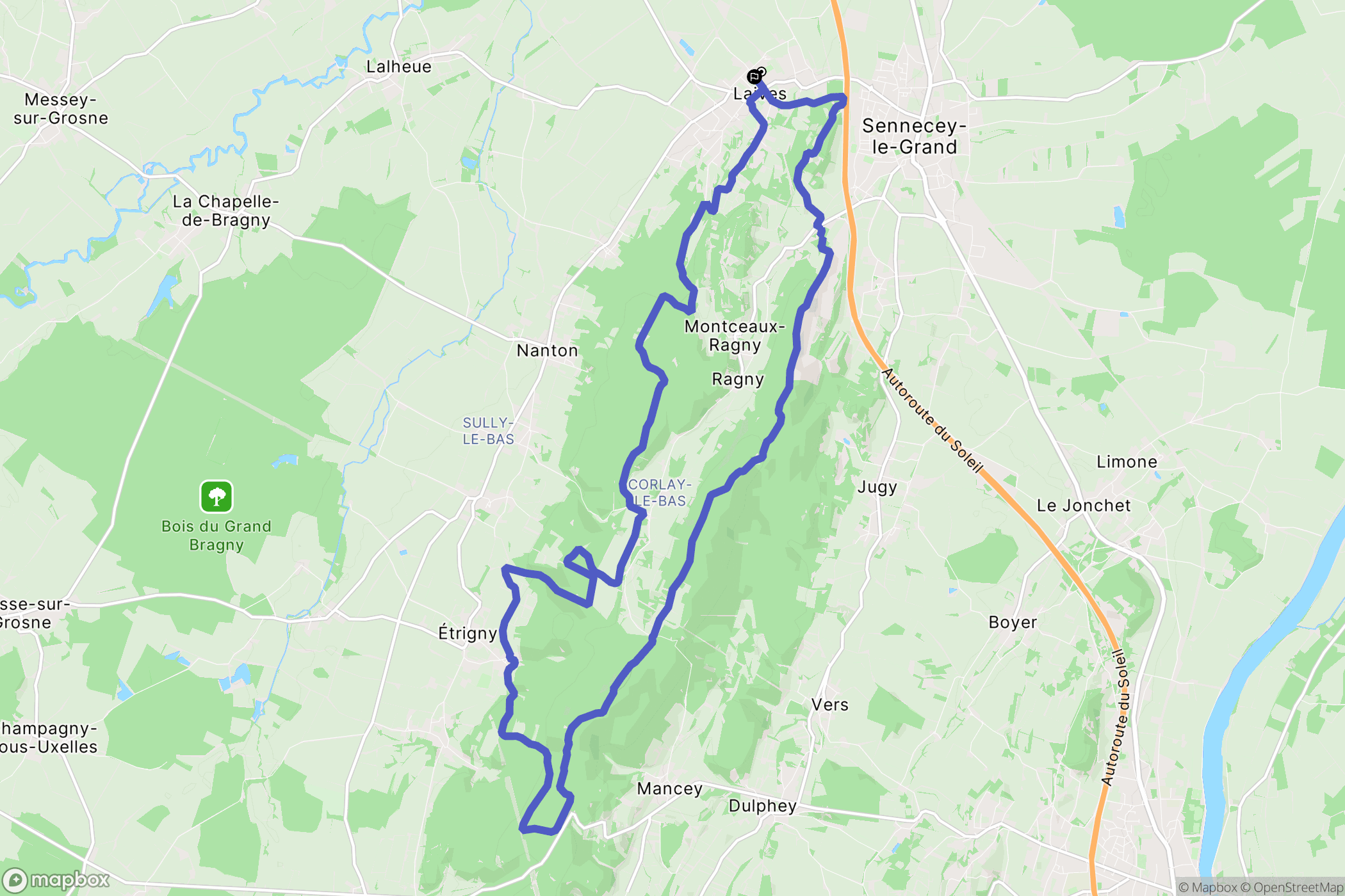 Laives : carte du parcours de randonnée - France