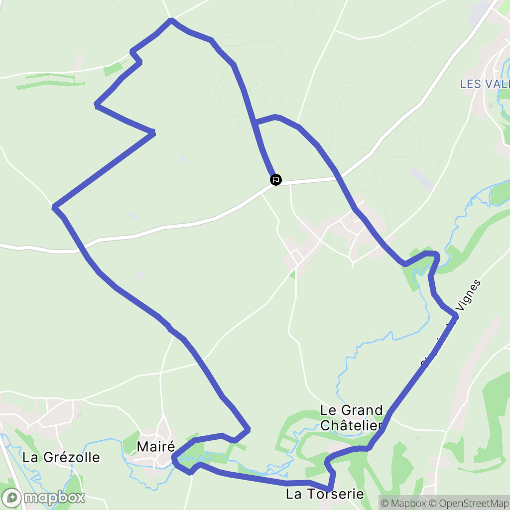 Saint-Romans-lès-Melle : carte du parcours de randonnée - France