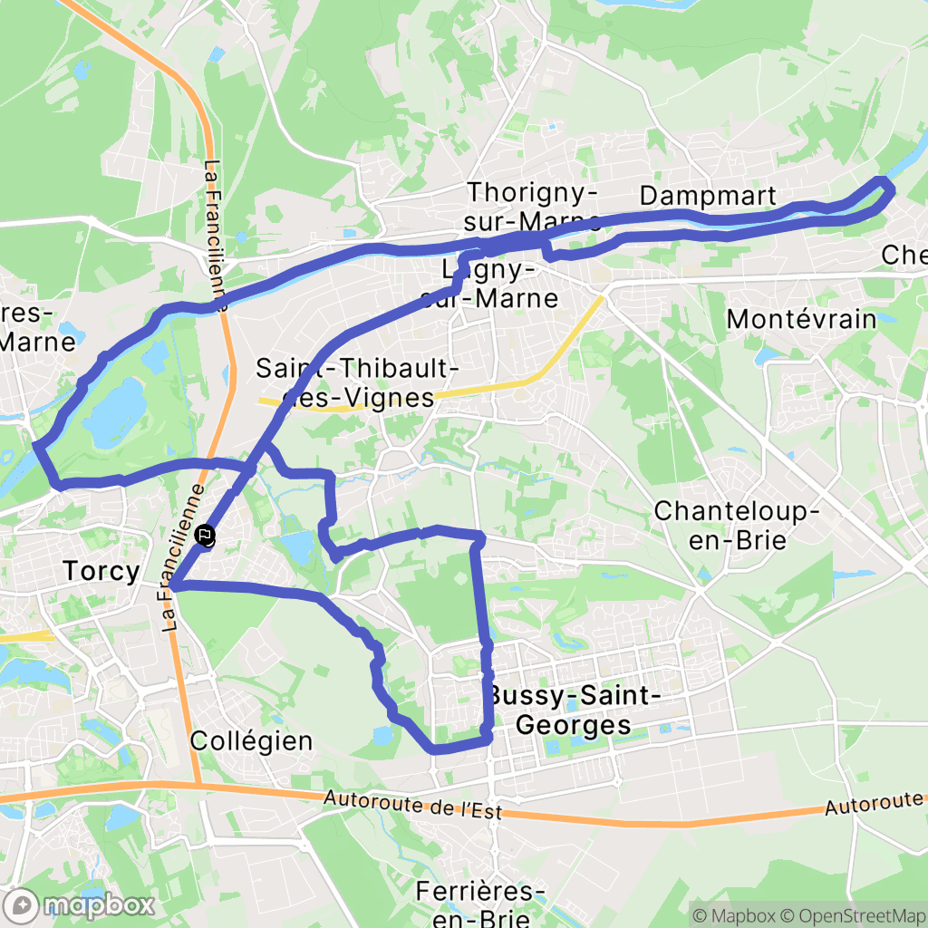 Saint-Thibault-des-Vignes : carte du parcours de randonnée - France