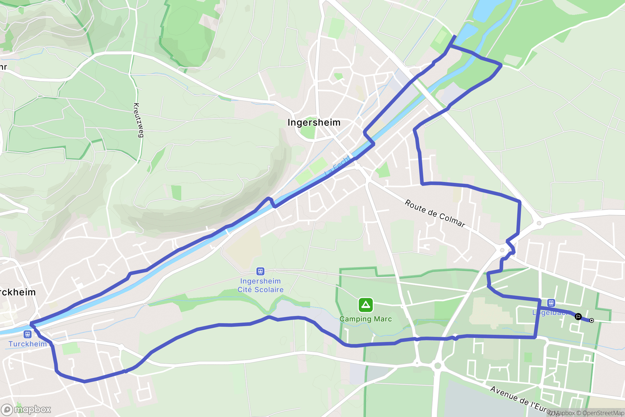 Wintzenheim : carte du parcours de randonnée - France