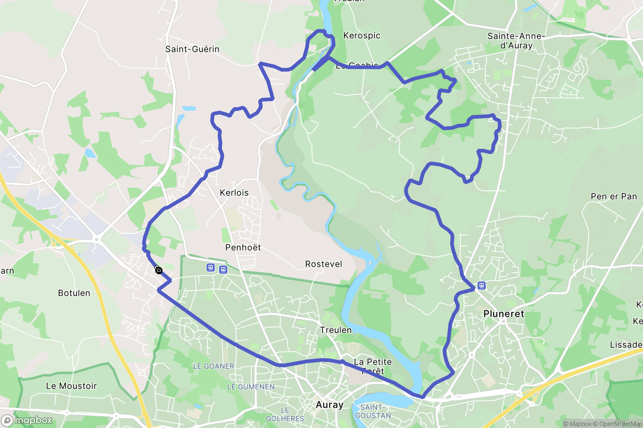 Brech : carte du parcours de randonnée - France