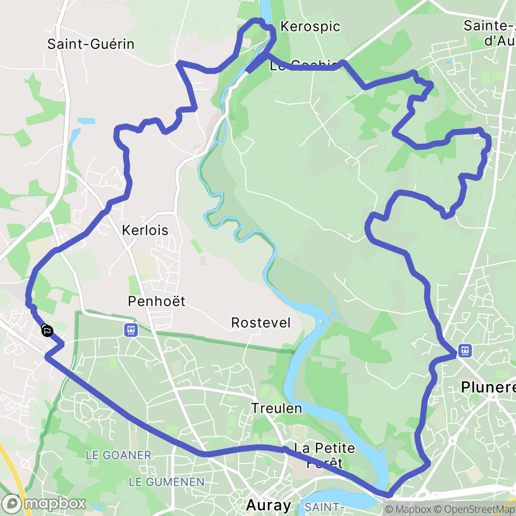 Brech : carte du parcours de randonnée - France