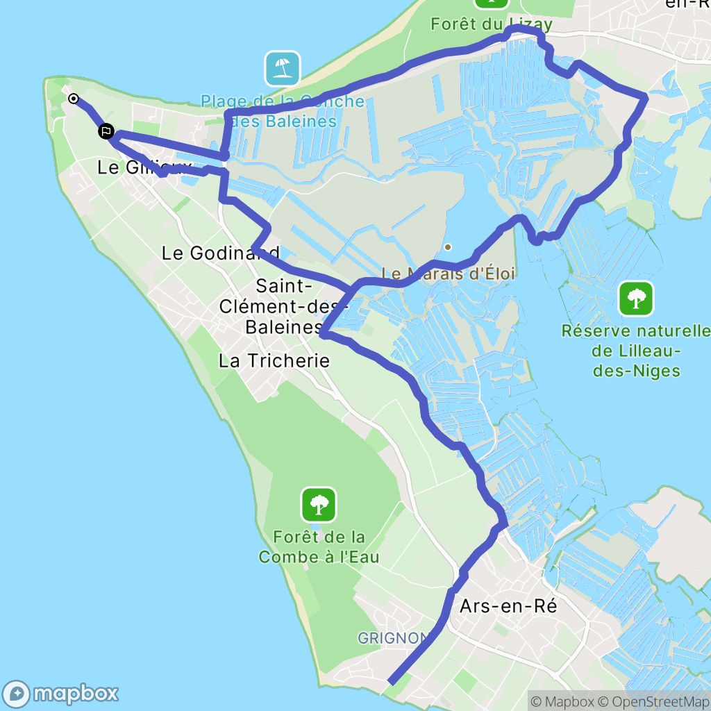 Saint-Clément-des-Baleines : carte du parcours de randonnée - France