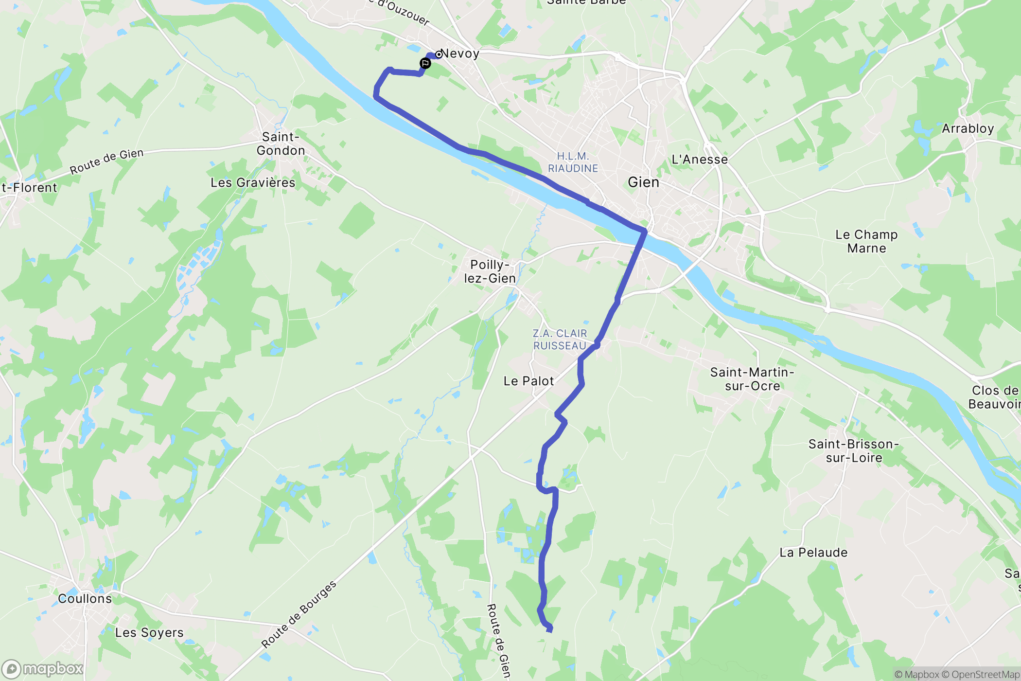 Nevoy : carte du parcours de randonnée - France