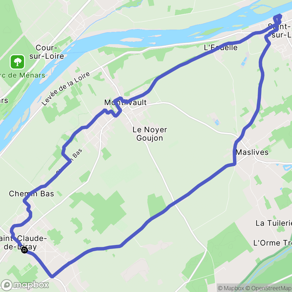 Saint-Claude-de-Diray : carte du parcours de randonnée - France