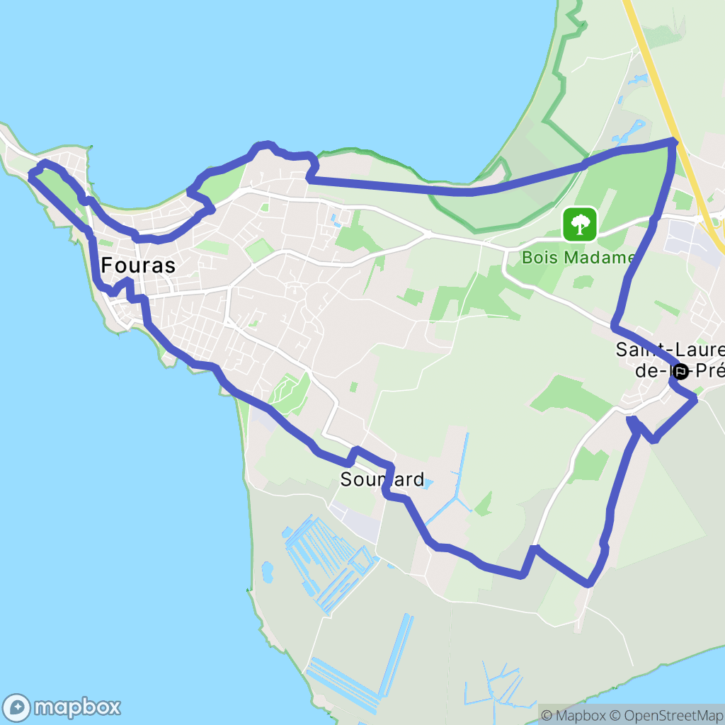 Saint-Laurent-de-la-Prée : carte du parcours de randonnée - France