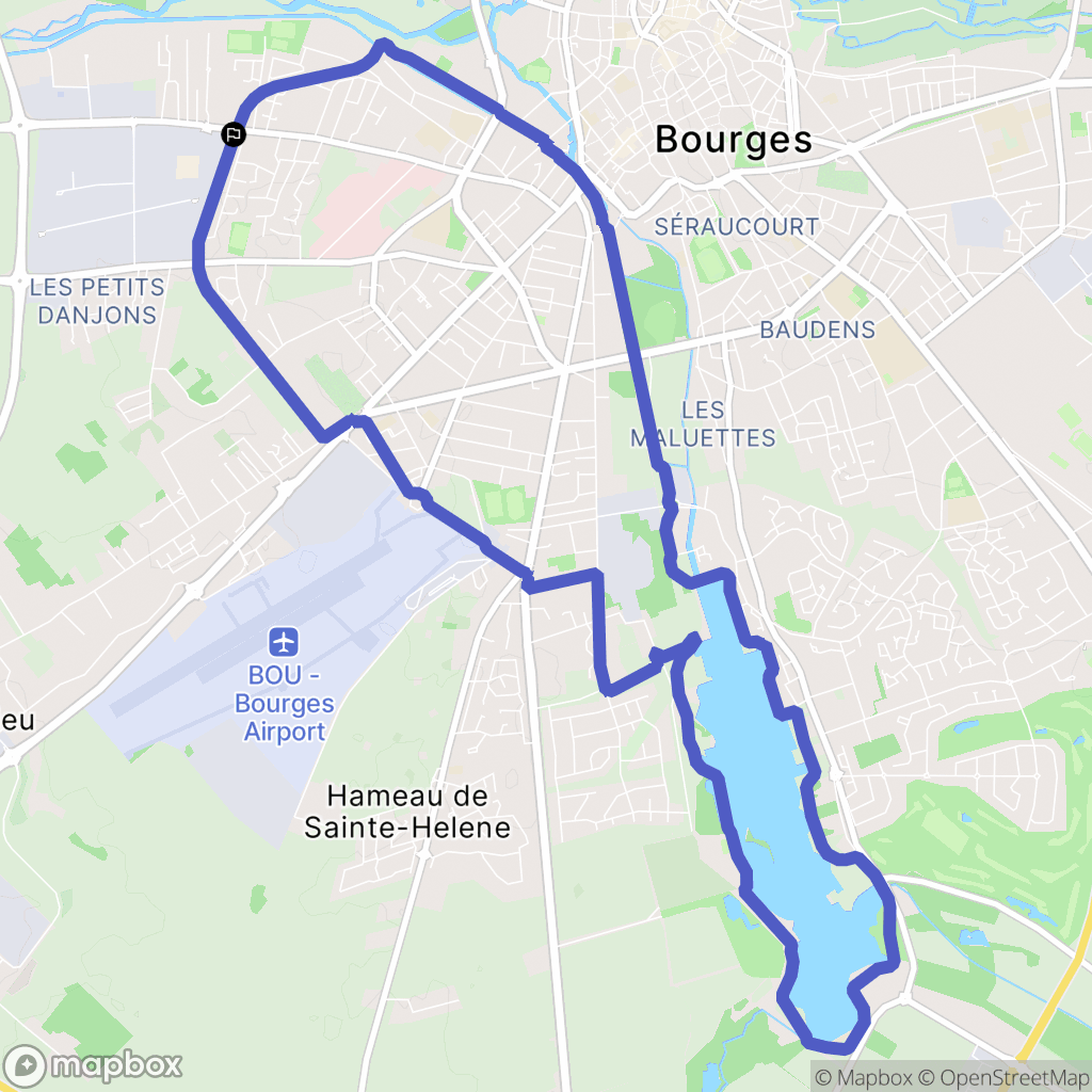Bourges : carte du parcours de randonnée - France