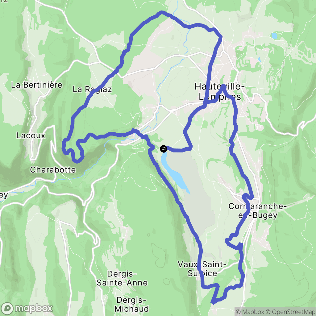 Plateau d'Hauteville : carte du parcours de randonnée - France
