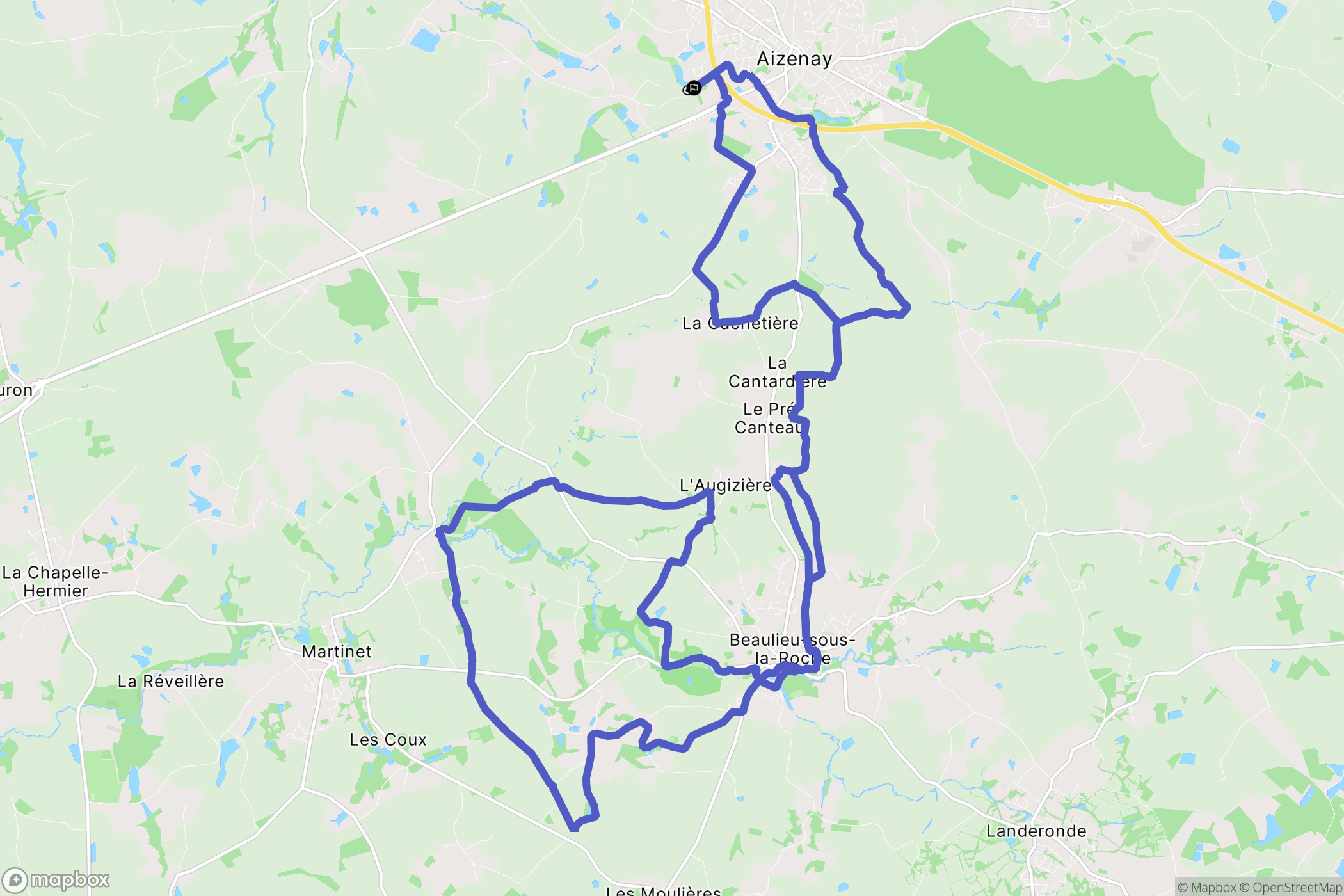 Aizenay : carte du parcours de randonnée - France