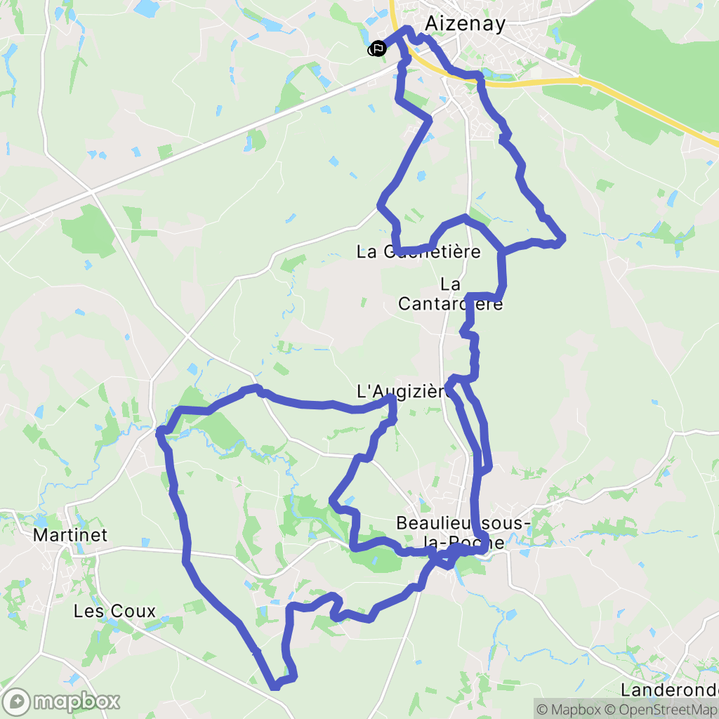 Aizenay : carte du parcours de randonnée - France