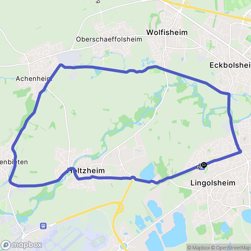 Lingolsheim : carte du parcours de randonnée - France