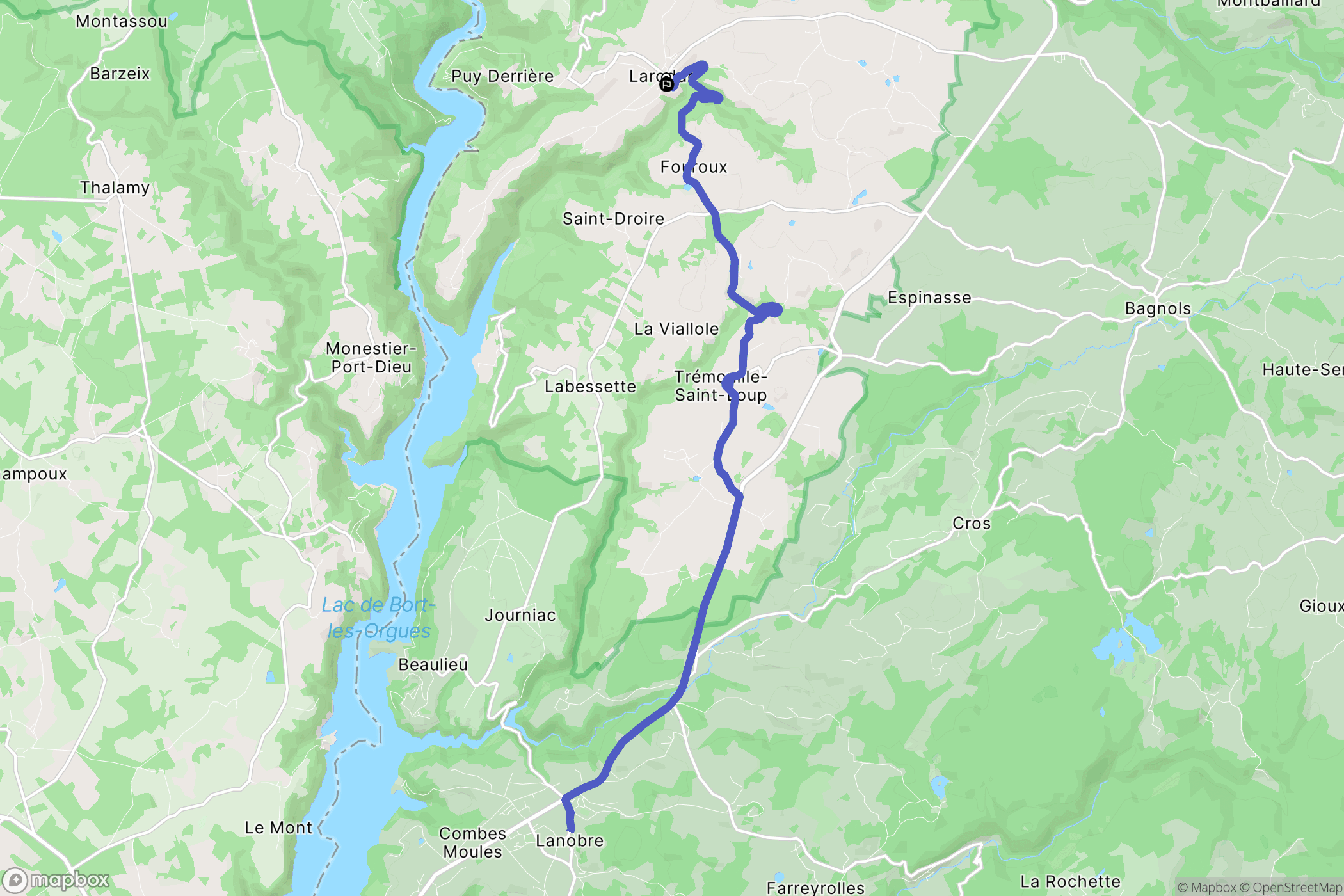 Larodde : carte du parcours de randonnée - France