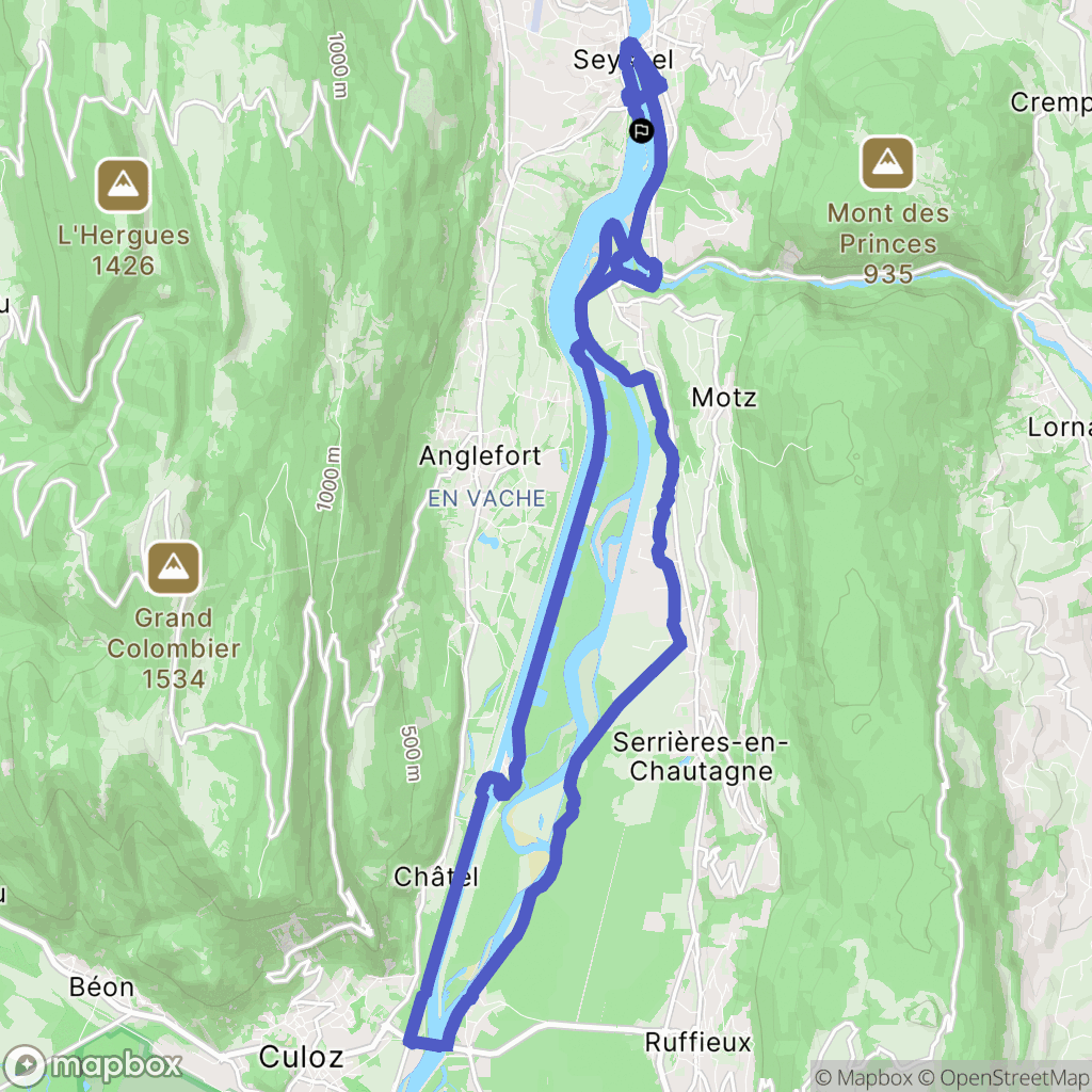 Seyssel : carte du parcours de randonnée - France