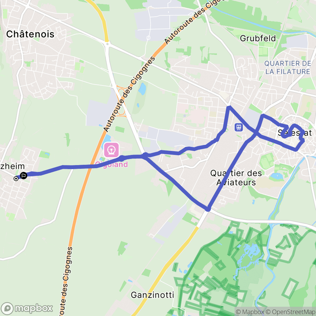 Kintzheim : carte du parcours de randonnée - France