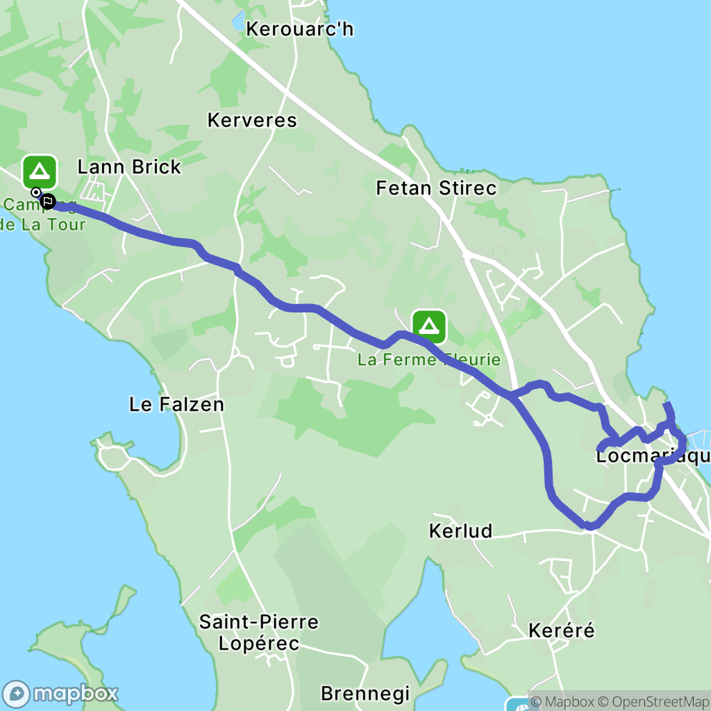 Locmariaquer : carte du parcours de randonnée - France