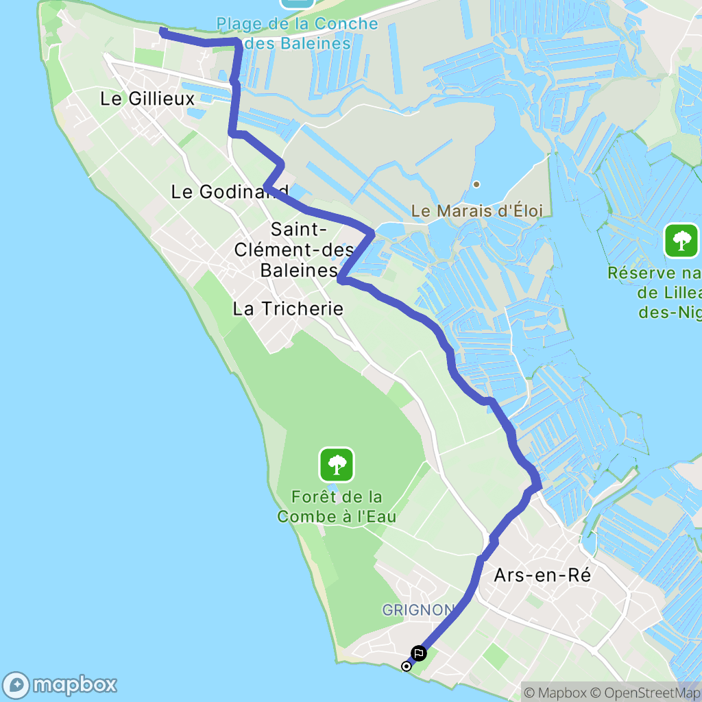 Ars-en-Ré : carte du parcours de randonnée - France