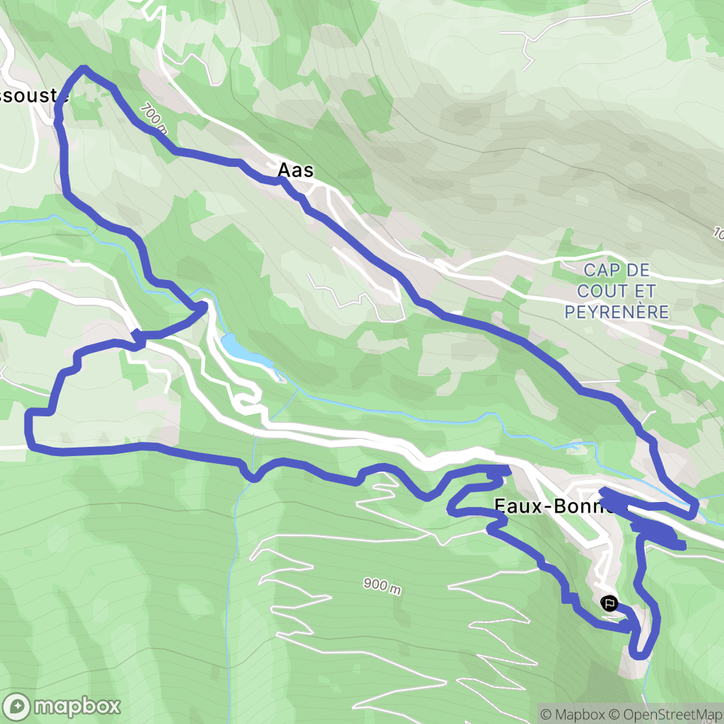 Eaux-Bonnes : carte du parcours de randonnée - France