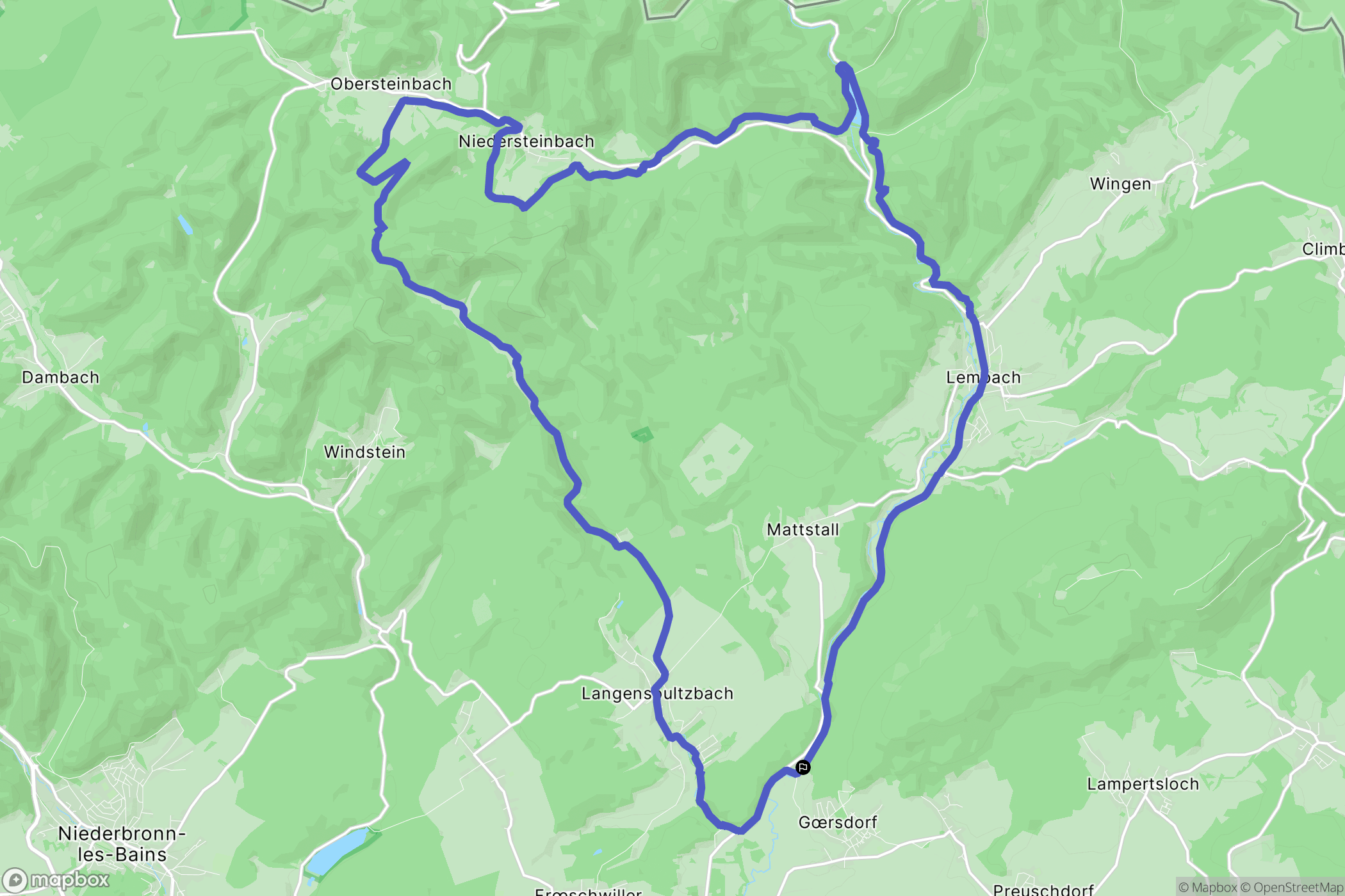 Gœrsdorf : carte du parcours de randonnée - France