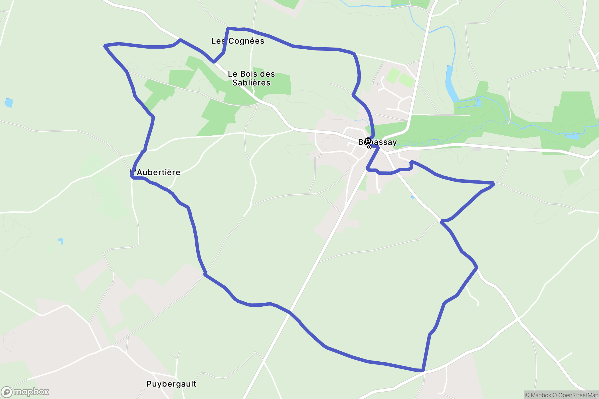 Boivre-la-Vallée : carte du parcours de randonnée - France