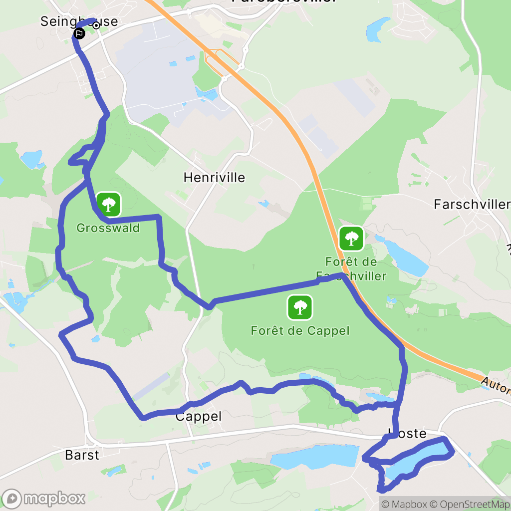 Seingbouse : carte du parcours de randonnée - France