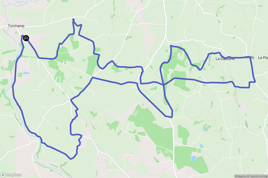 Torchamp : carte du parcours de randonnée - France